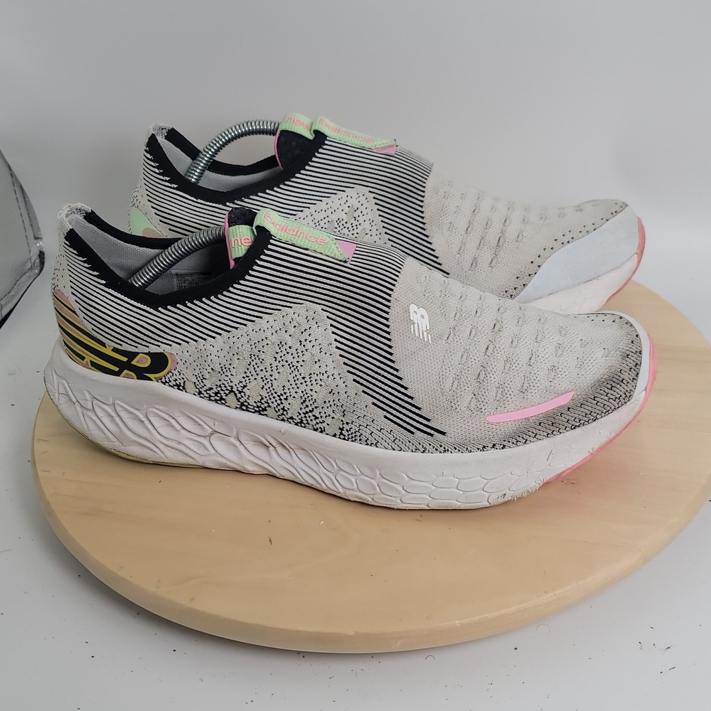 NEW BALANCE Fresh Foam X 1080 Unlaced Running Shoes Mens 11.5 White Black Pink